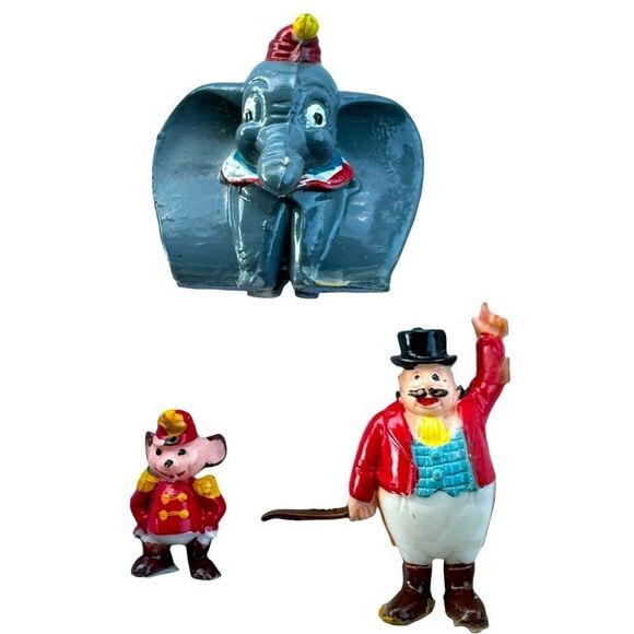 Marx Disneykins Dumbo Timothy Mouse Circus Ringmaster Plastic Figurines 1960s - Picture 1 of 5